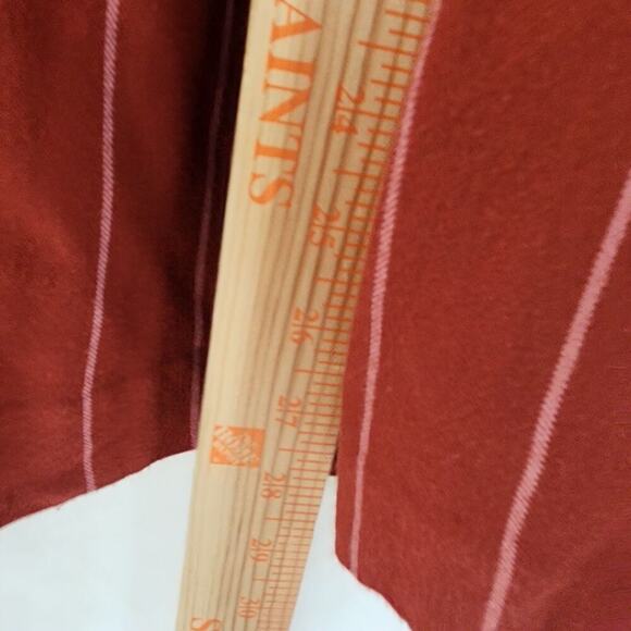 Three Floor Margaux Burgundy Rust Striped Sleeveless Ruffle Belted Jumpsuit Sz 8 - Picture 7 of 12